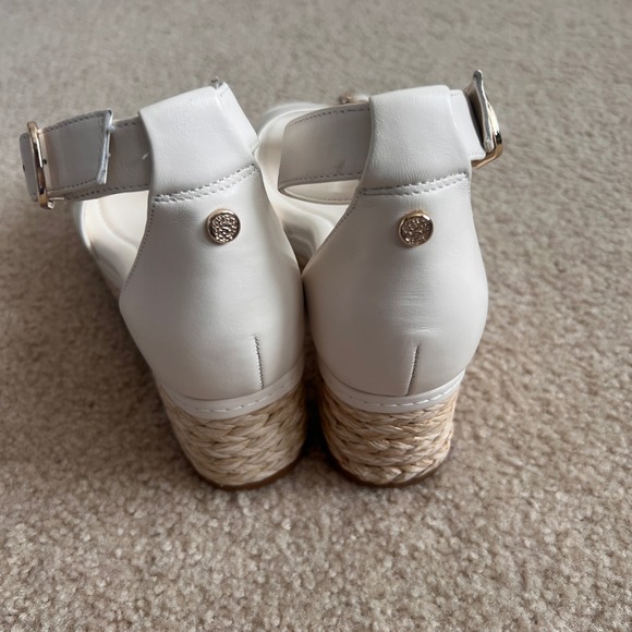 New Vince Camuto White Leather Espadrille Platform Wedge Sandals Ladies Size 9 - Picture 7 of 10